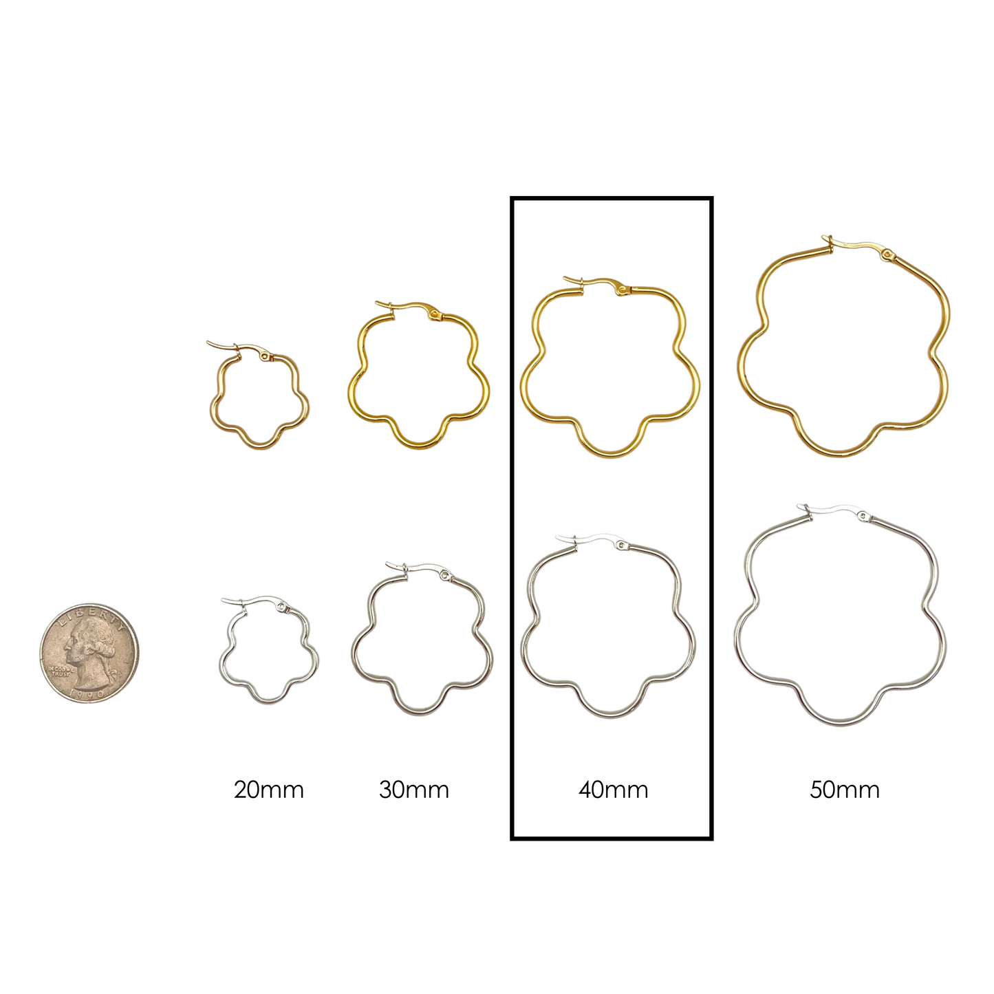 40.0mm Tube Flower Hoops