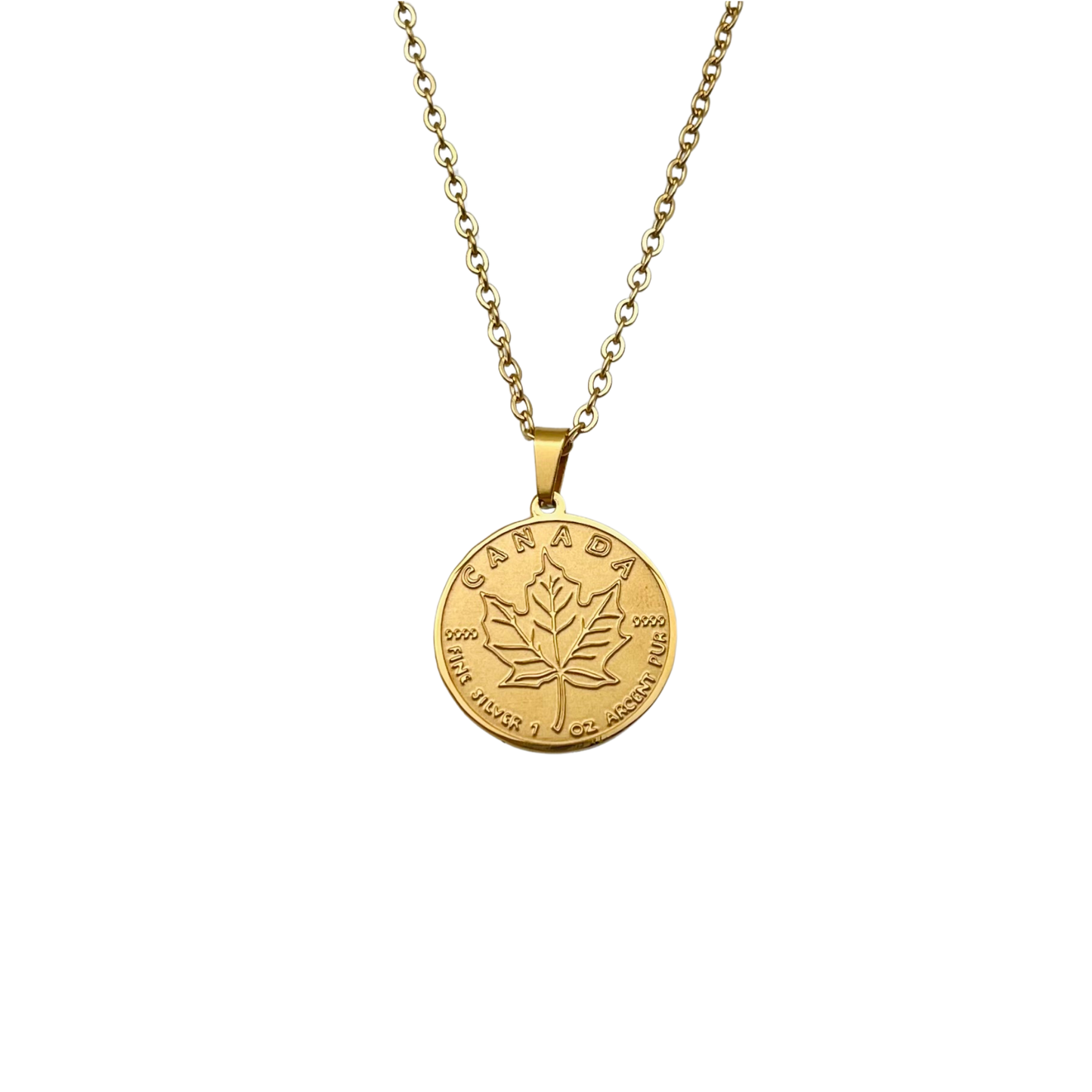 Gold Canada Maple Leaf Coin Necklace