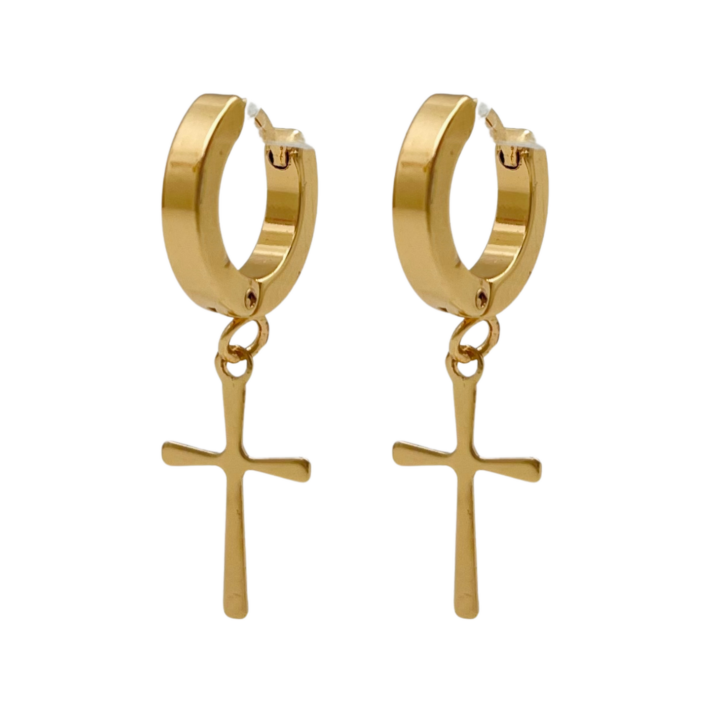 Cross Huggies Earrings
