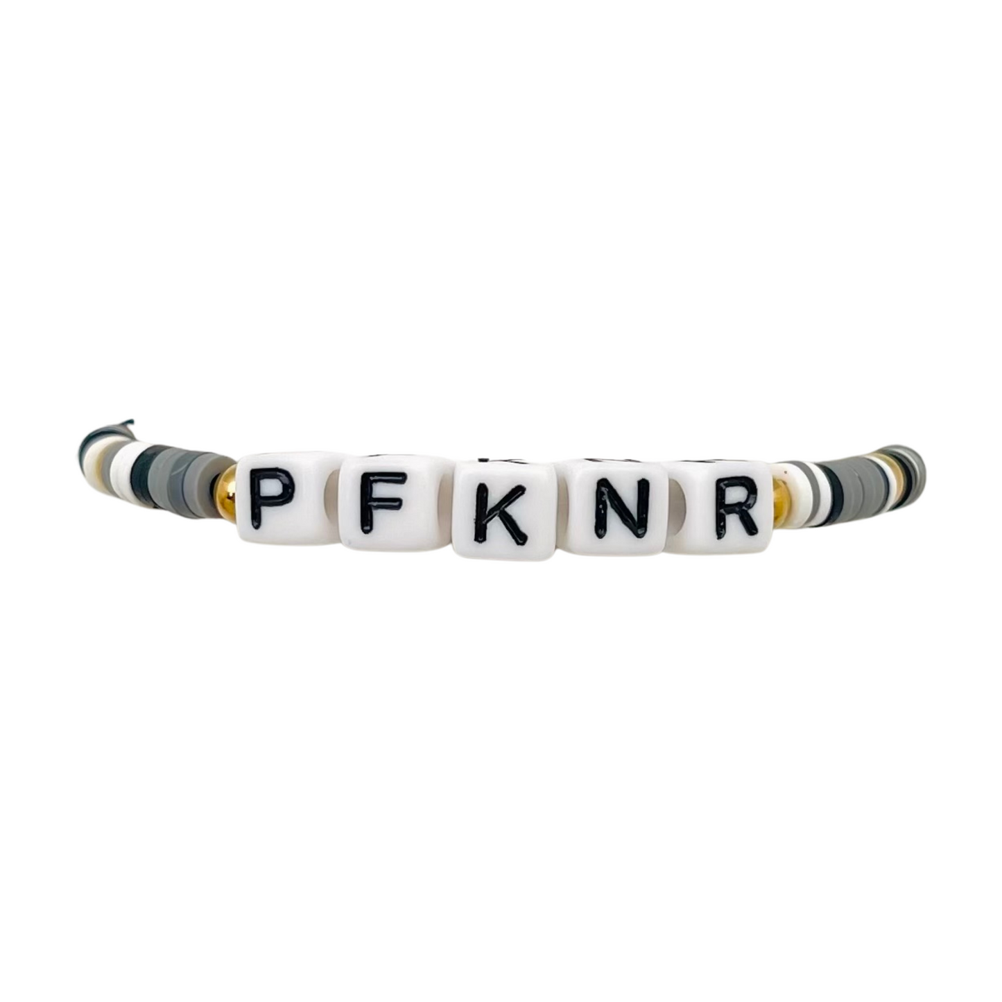 “P FKN R” B&W 2 Elastic Bracelet