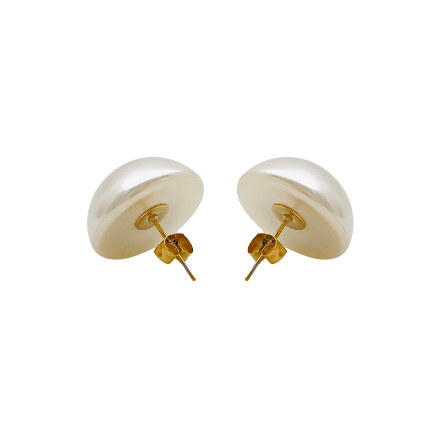 Half Pearl Stud Earrings