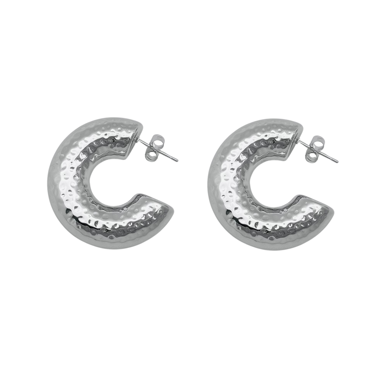 Chunky Textured Hoop Earrings