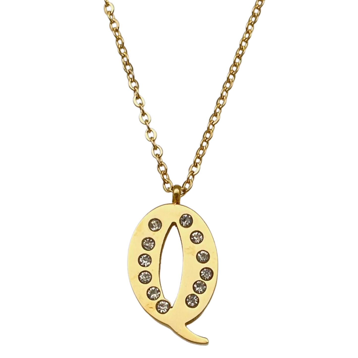 Letter "Q" CZ Necklace