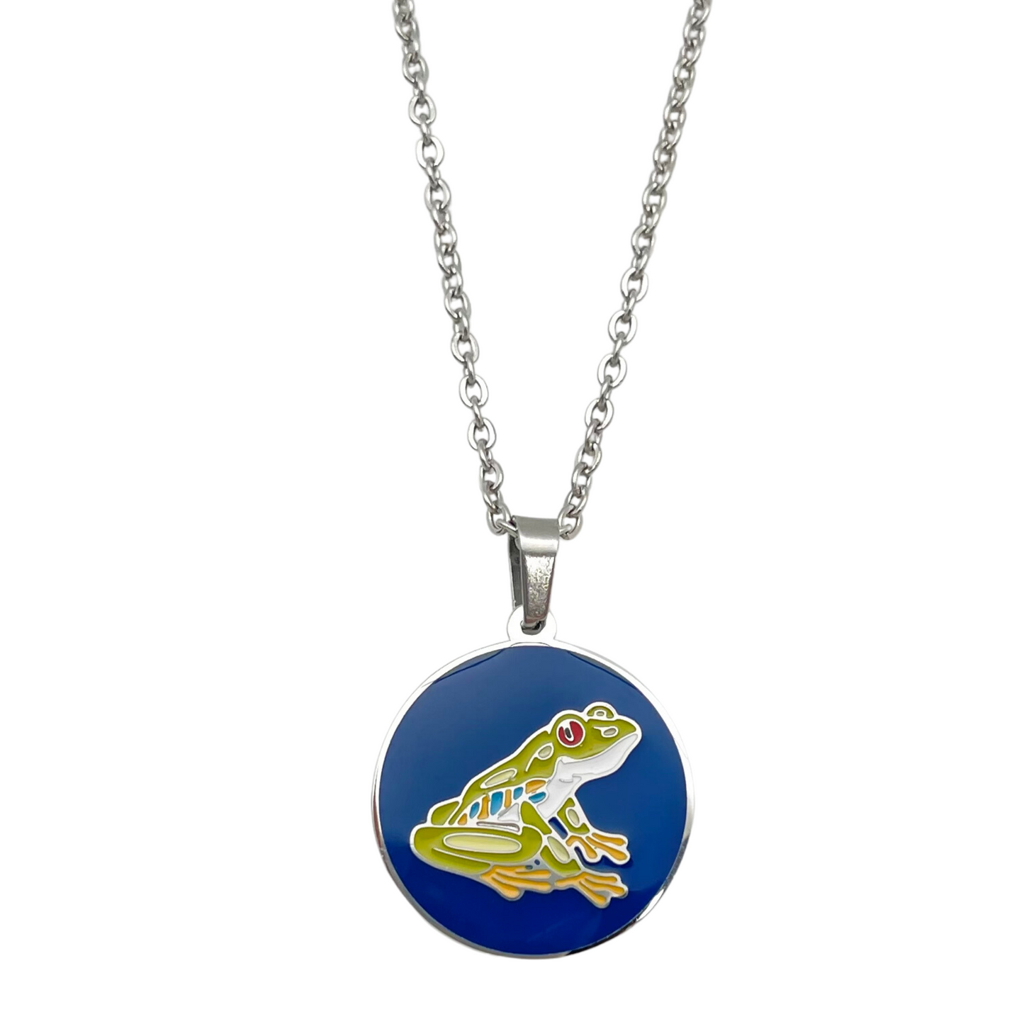 Silver "Rana Ojos Rojos" Necklace