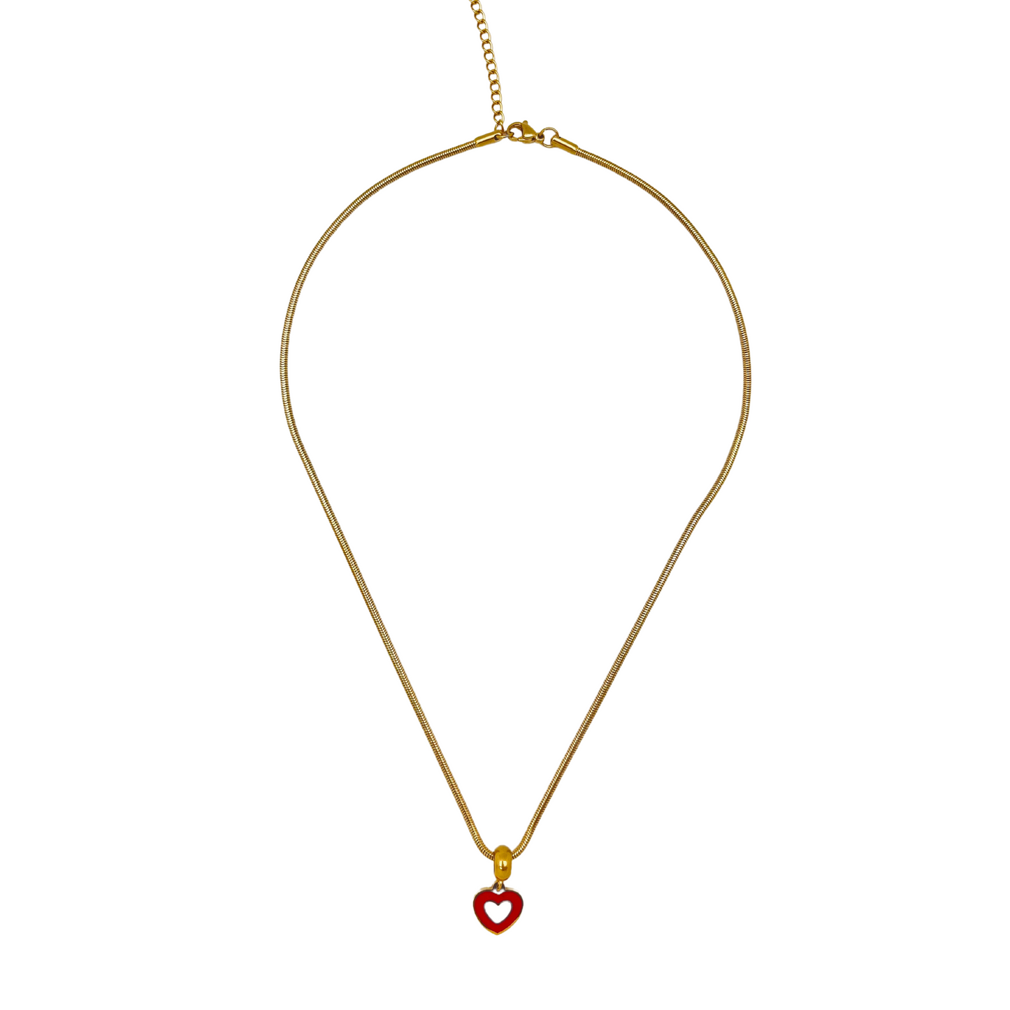 Raspberry Pink Heart Dangle Necklace