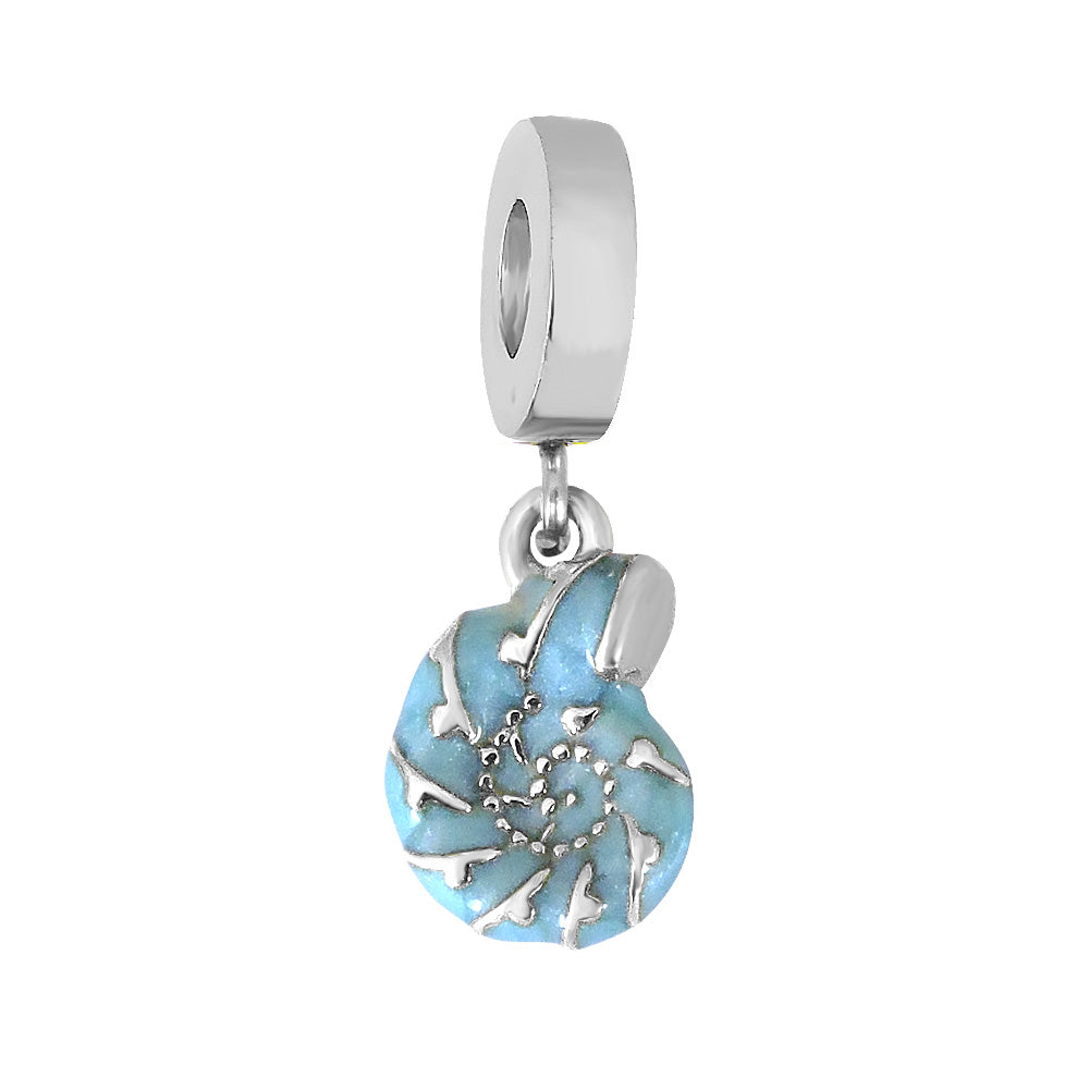 Blue Shell Dangle Necklace