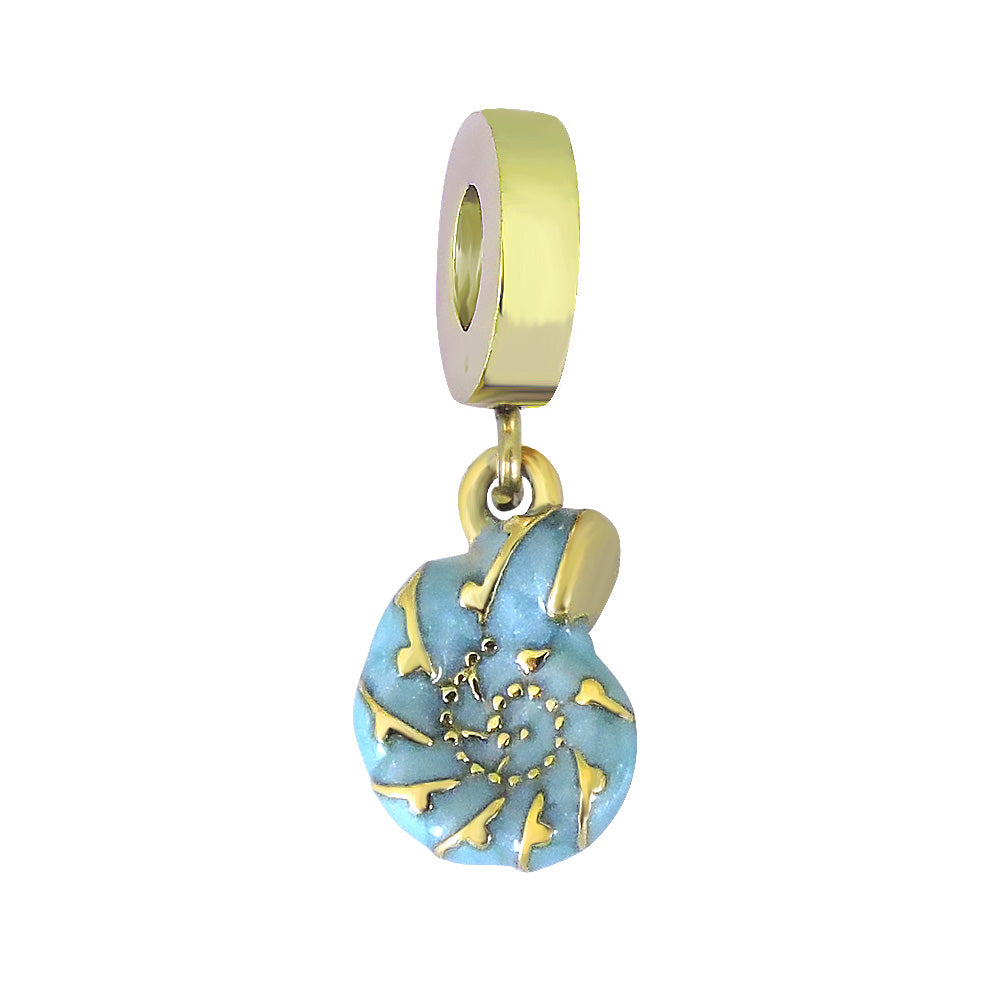 Blue Shell Dangle Necklace