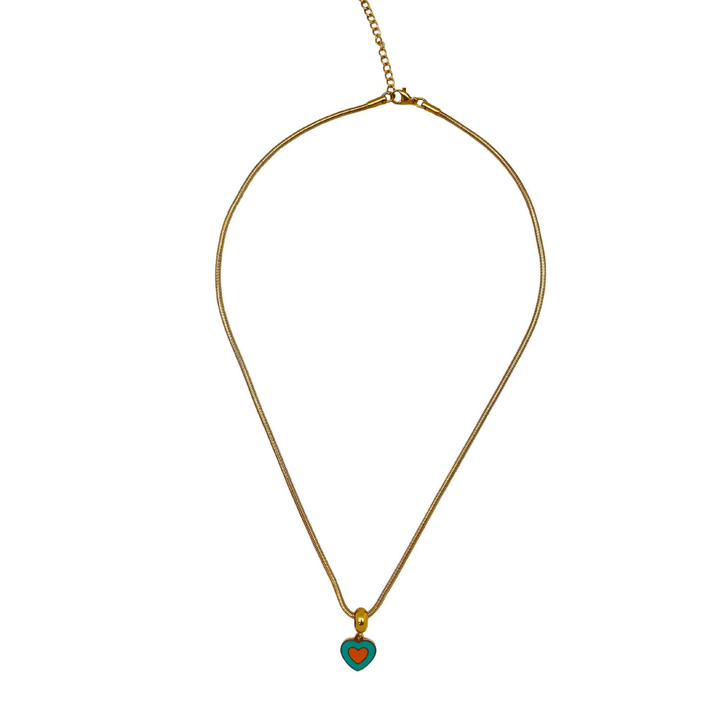 Orange Sky Heart Dangle Necklace