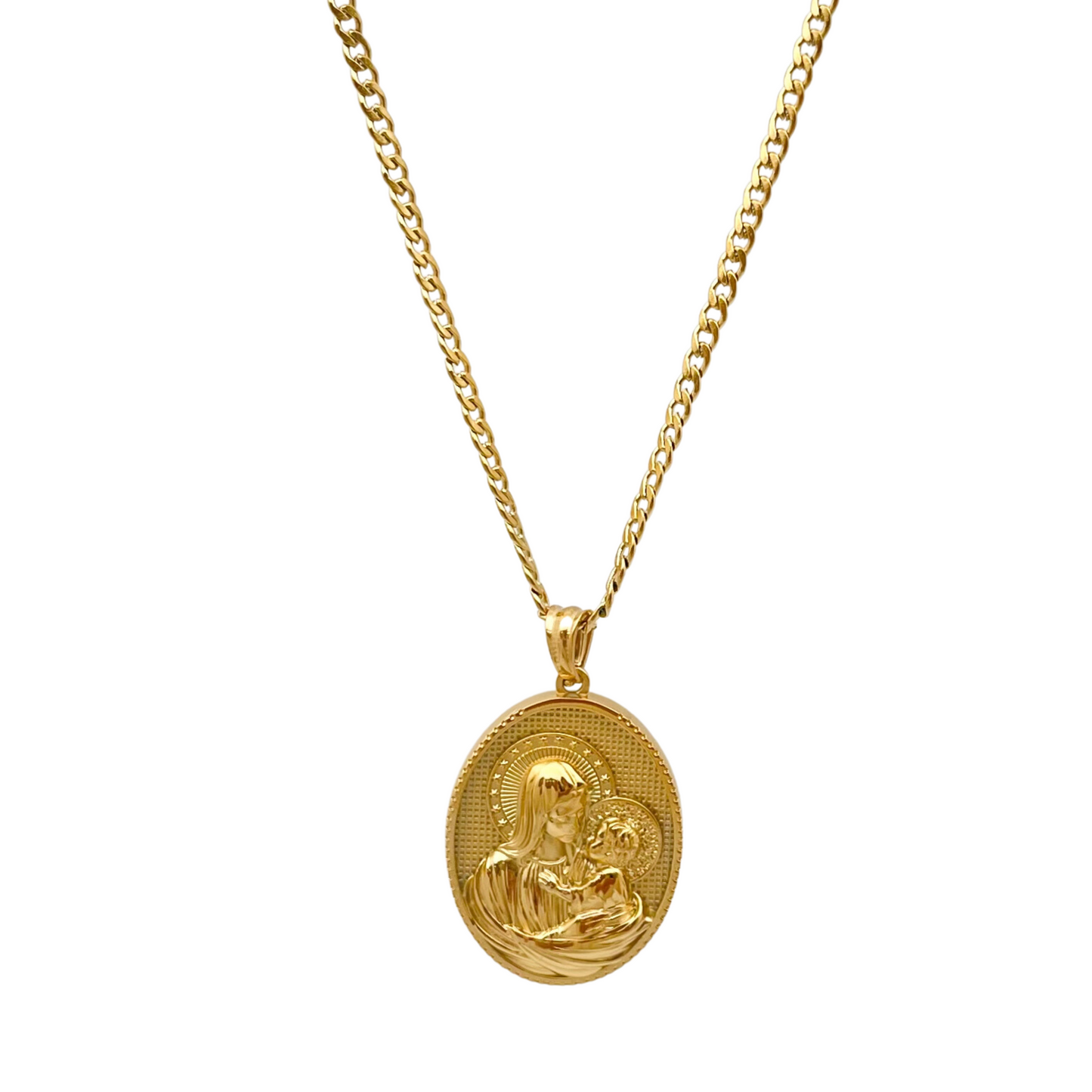 Virgin & Baby Jesus Necklace