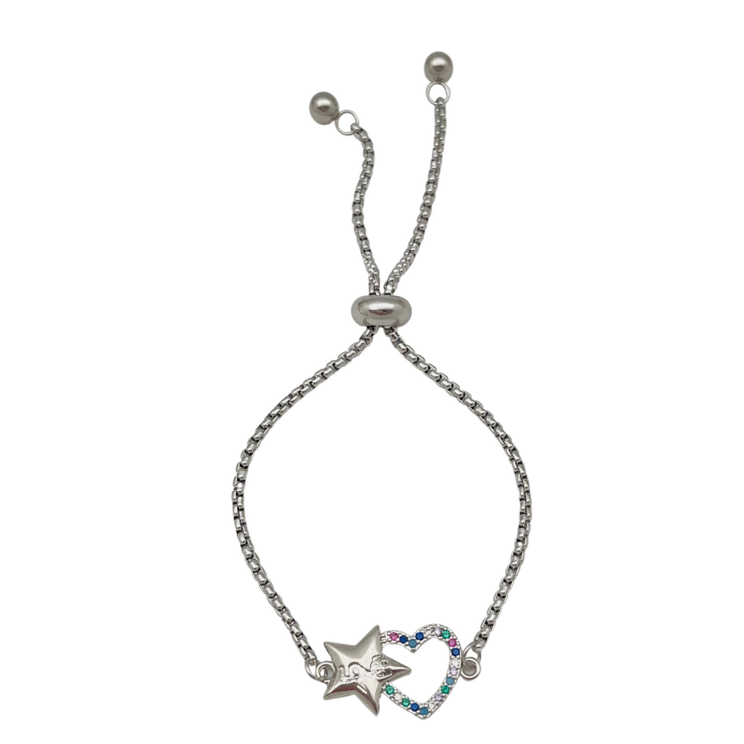 Love Star & CZ Heart Bracelet