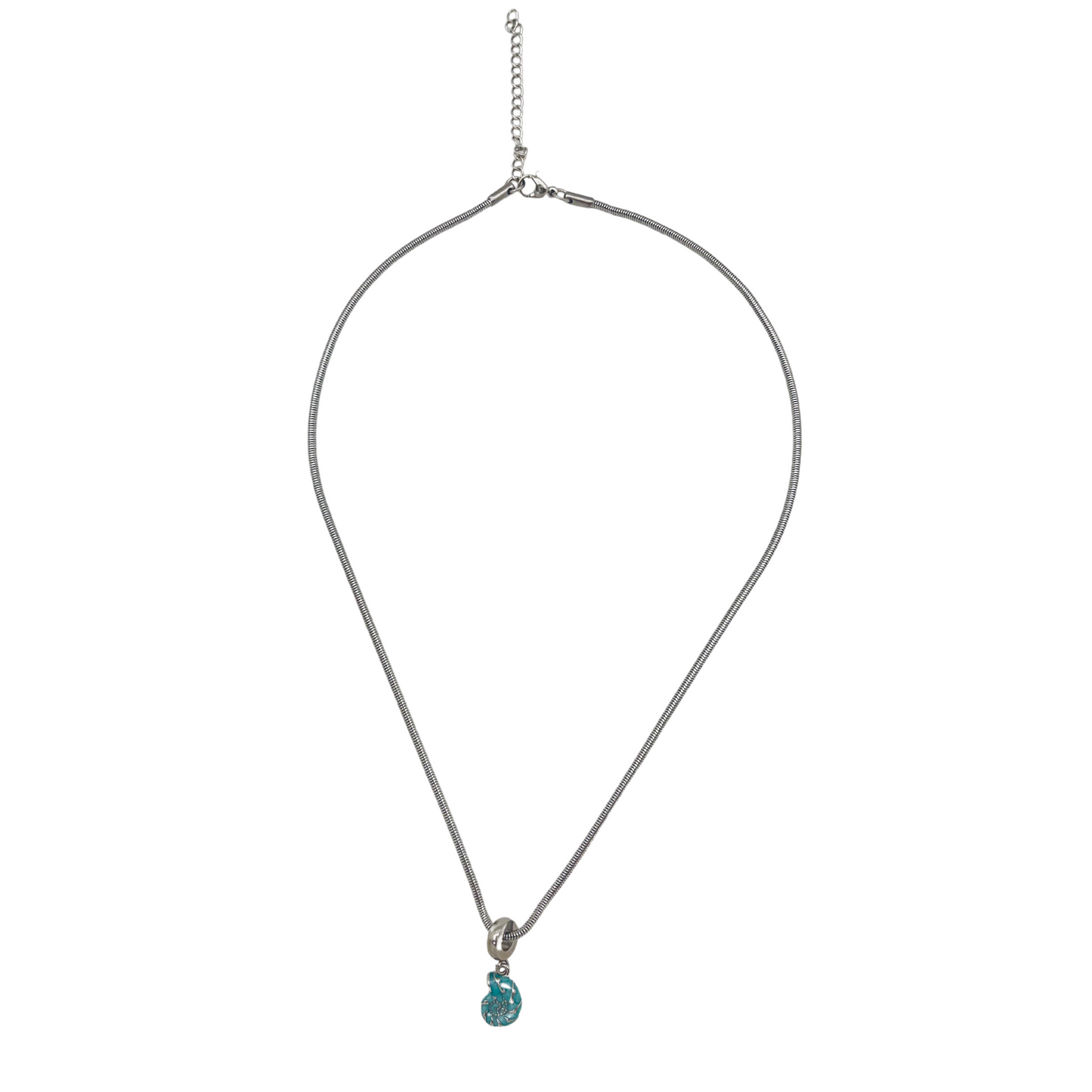 Blue Shell Dangle Necklace