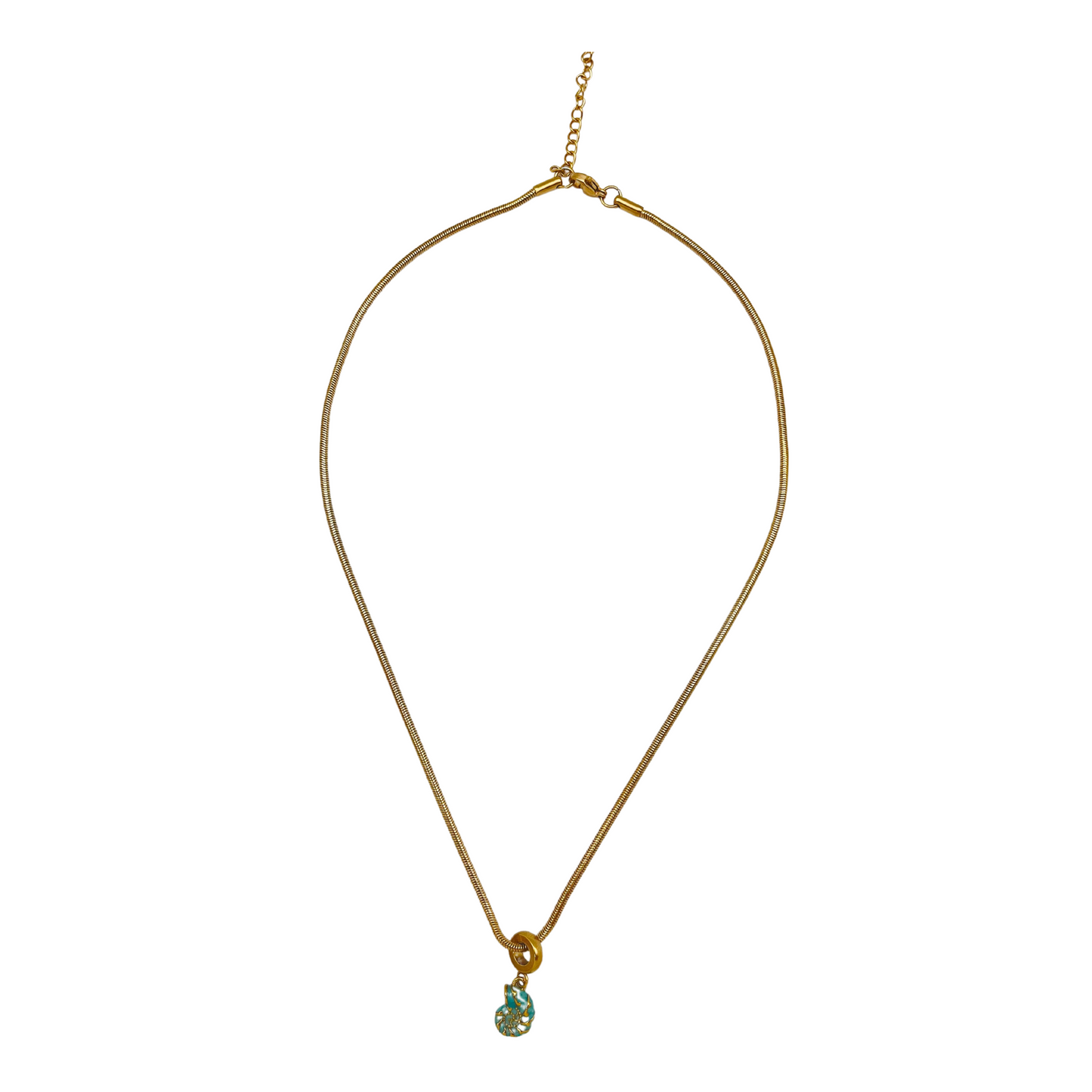 Blue Shell Dangle Necklace