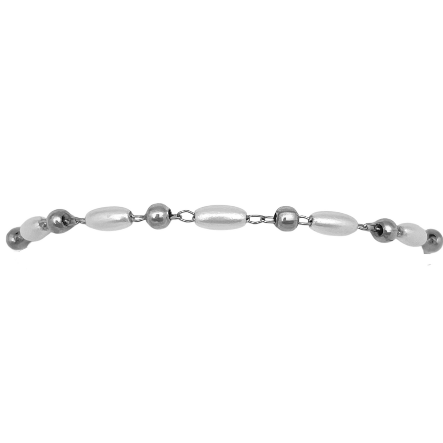 Oval Pearls & Beads Bracelet