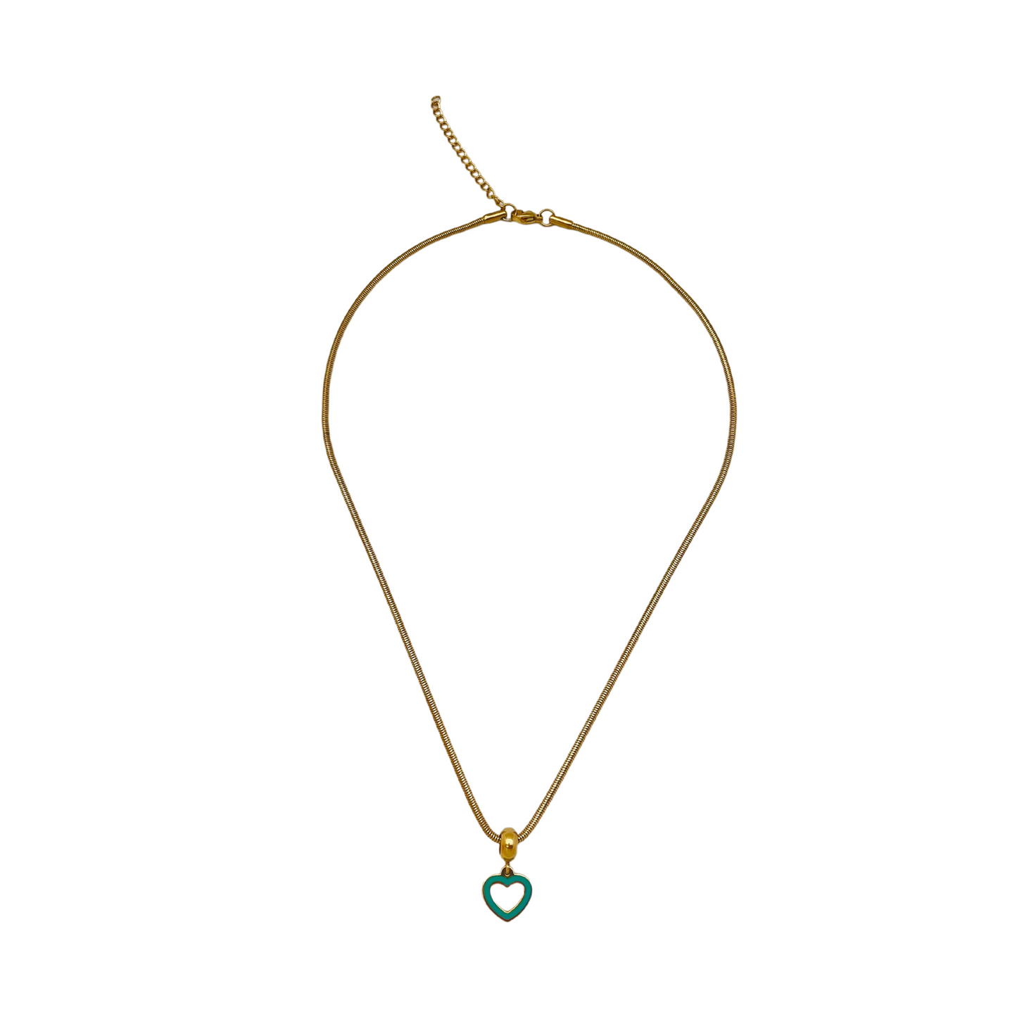 Open Turquoise Heart Dangle Necklace