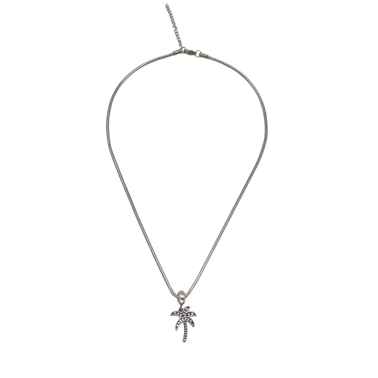 CZ Palm Tree Dangle Necklace