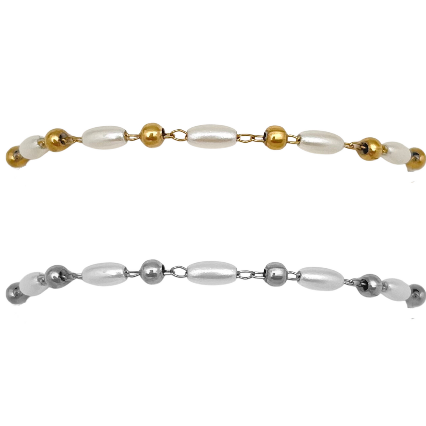 Oval Pearls & Beads Bracelet