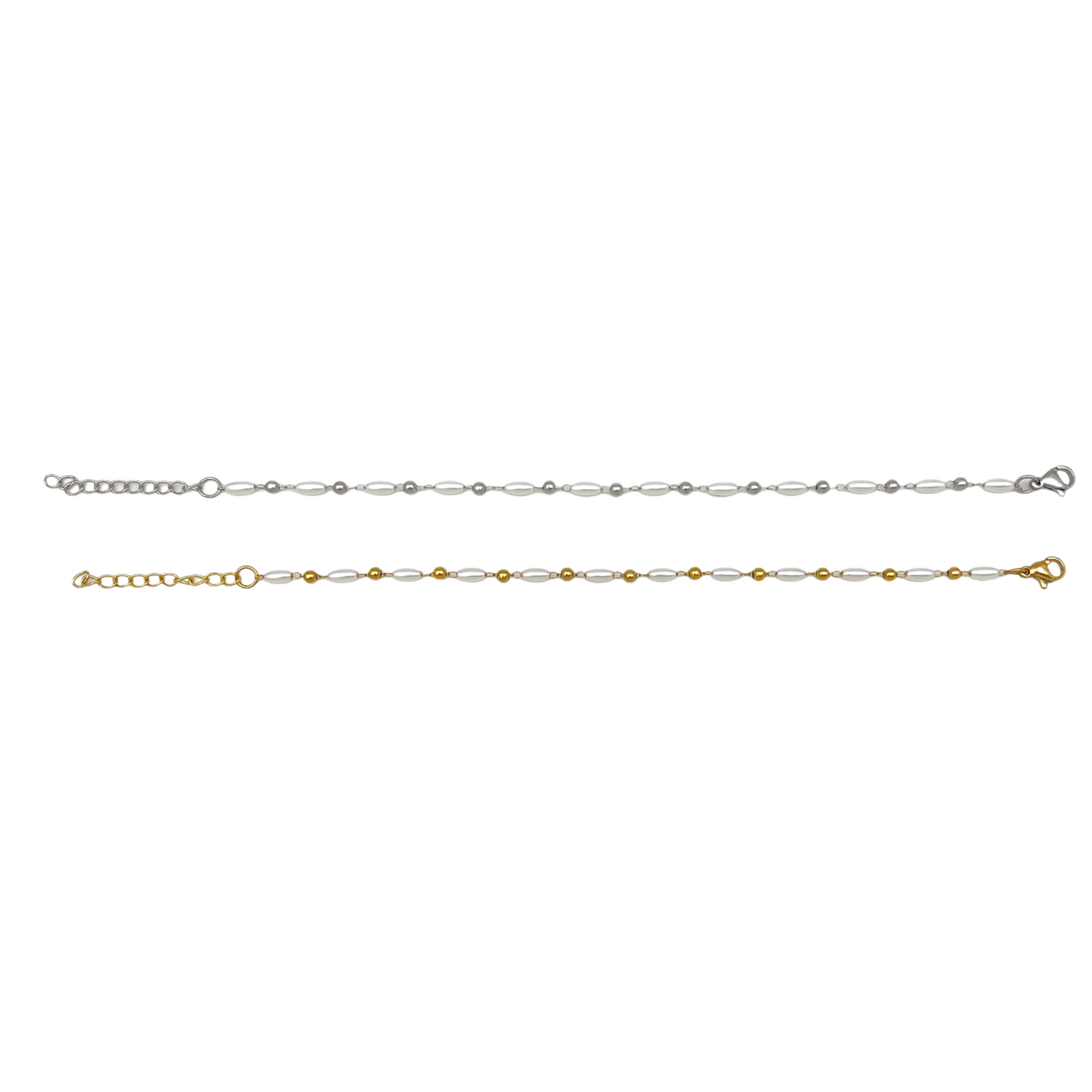 Oval Pearls & Beads Bracelet