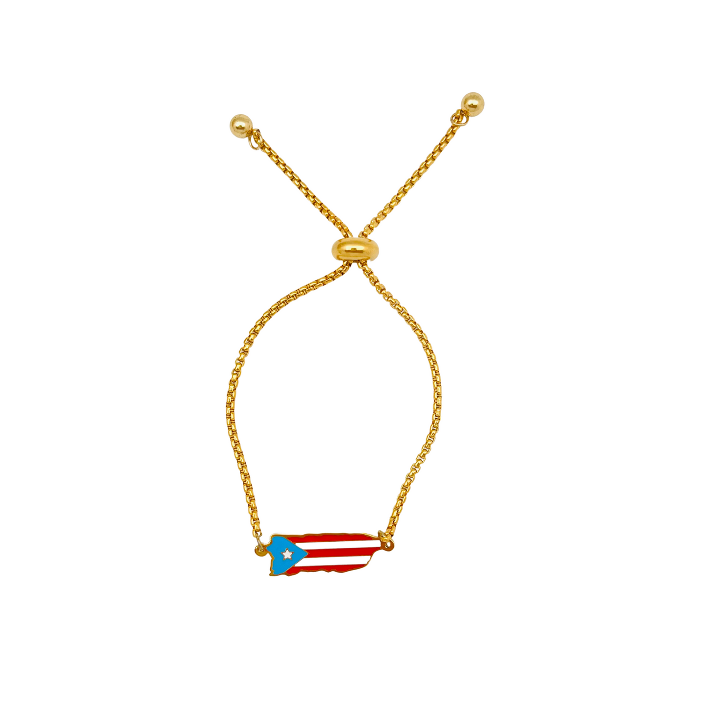 Gold Multi PR Flag Map Bracelet