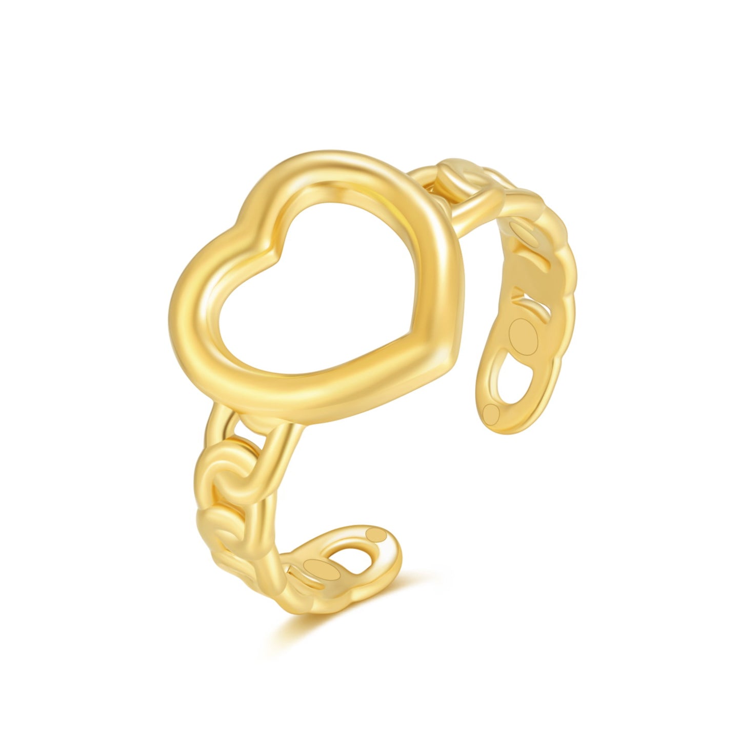 Cuban Link Heart Ring