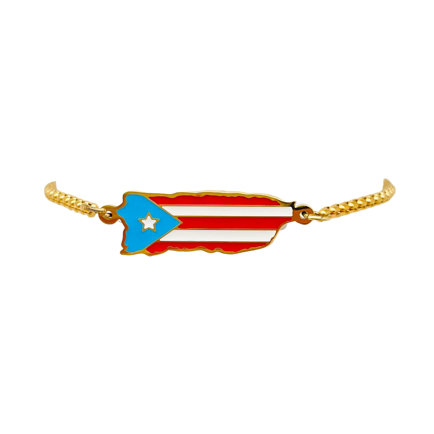 Gold Multi PR Flag Map Bracelet
