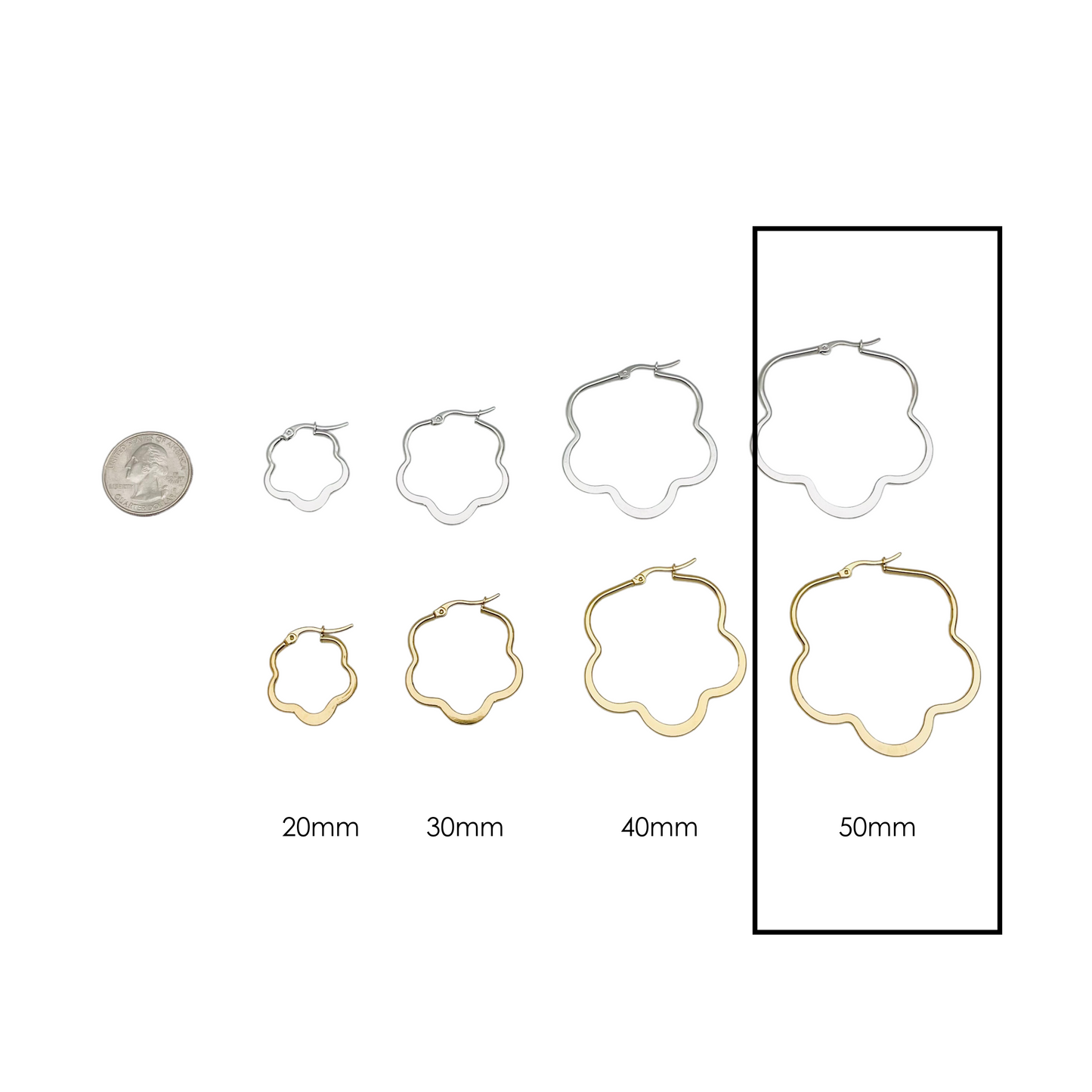50.0mm Flat Flower Hoops