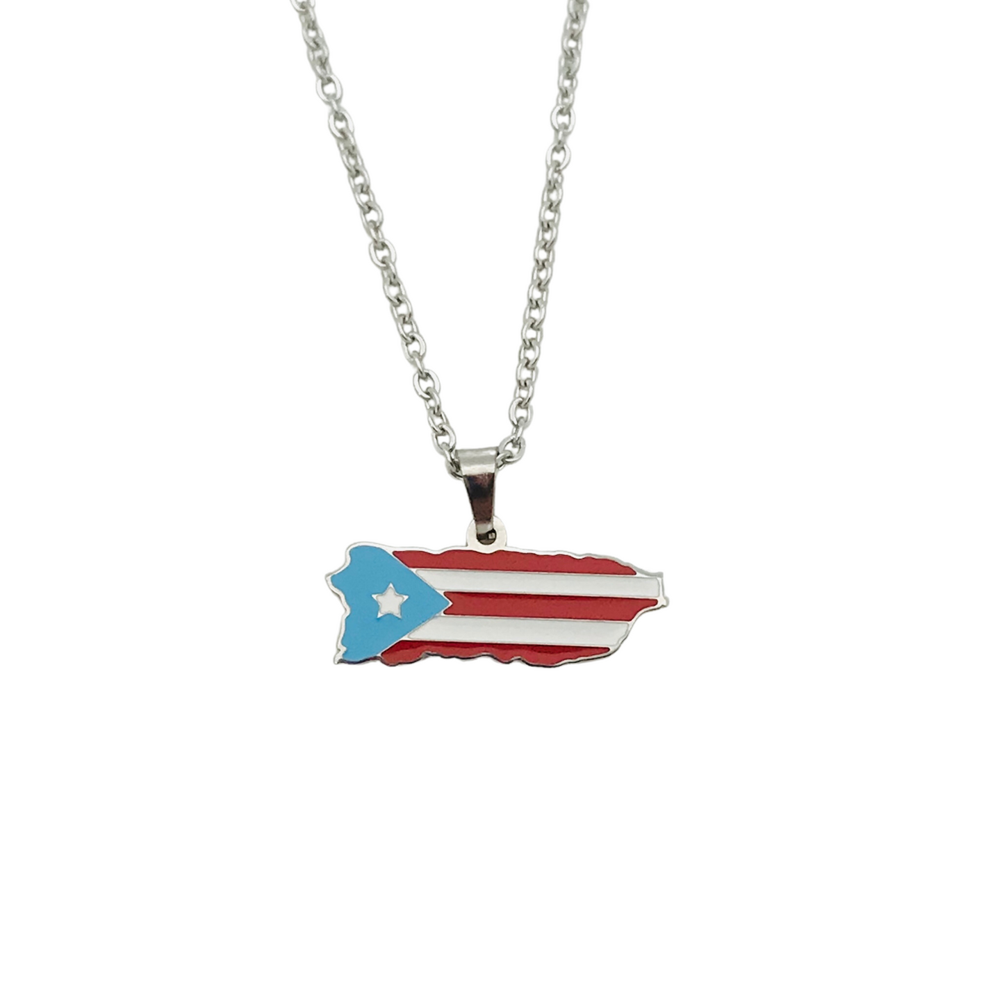Multi Silver PR Map Necklace