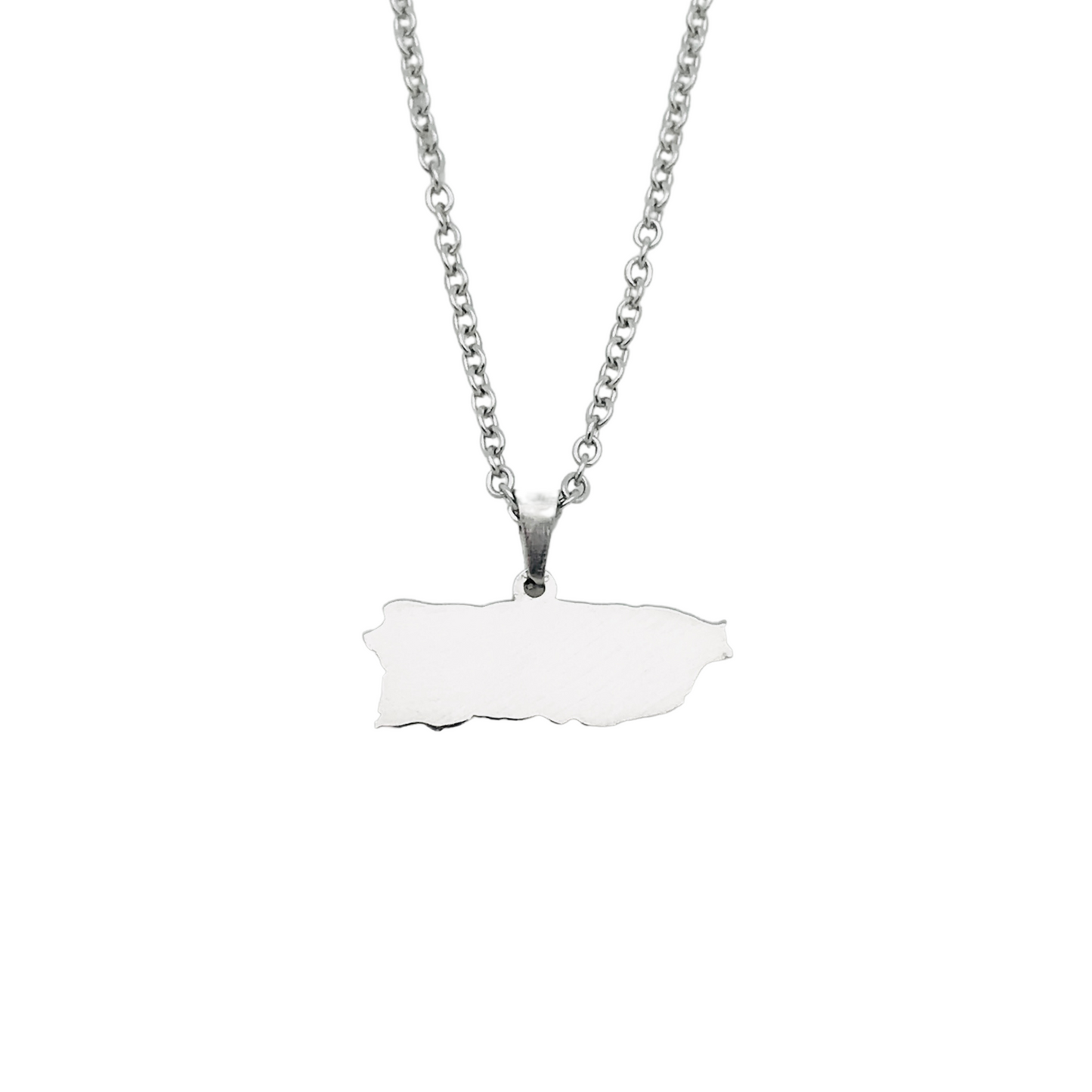 Silver PR Map Necklace