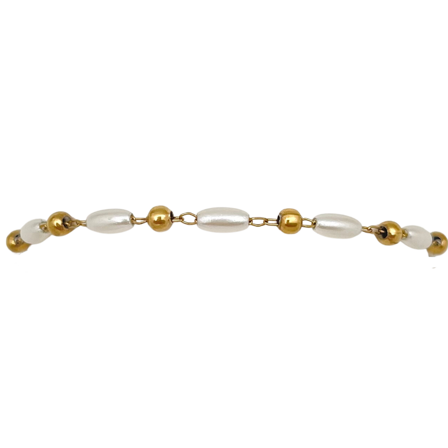 Oval Pearls & Beads Bracelet