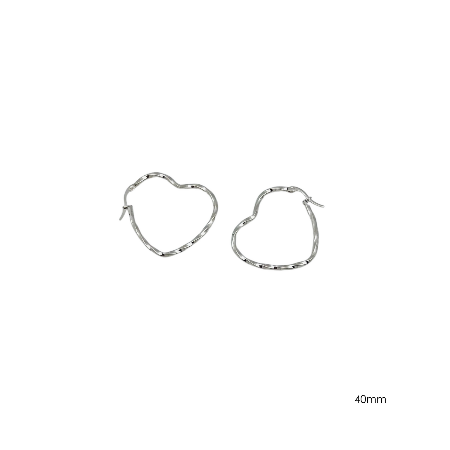 40.0mm Braided Heart Hoops