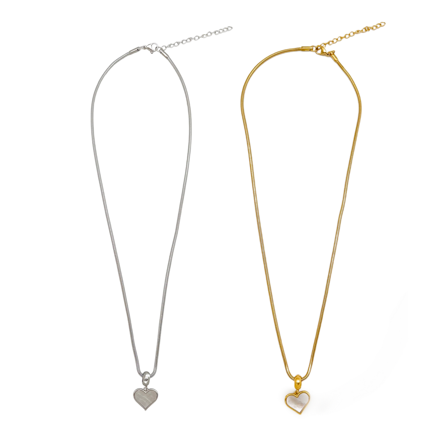 Nacar Heart Dangle Necklace