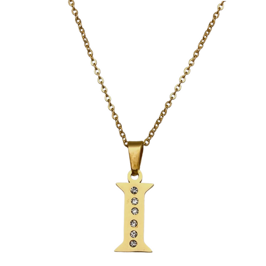 Letter "I" CZ Necklace