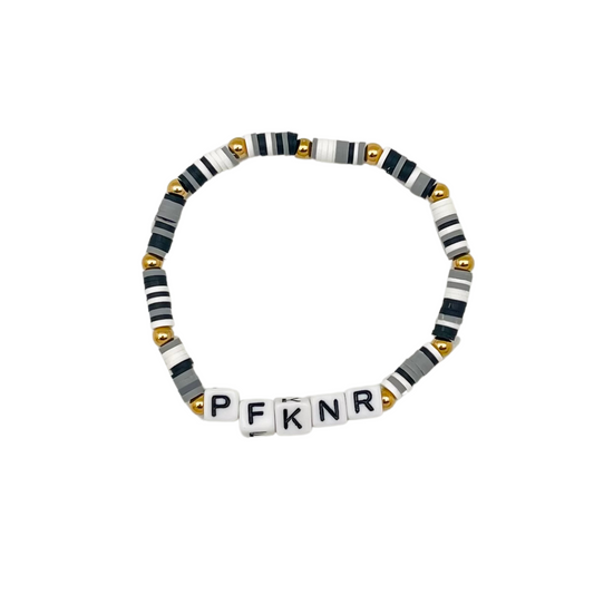 “P FKN R” B&W 2 Elastic Bracelet