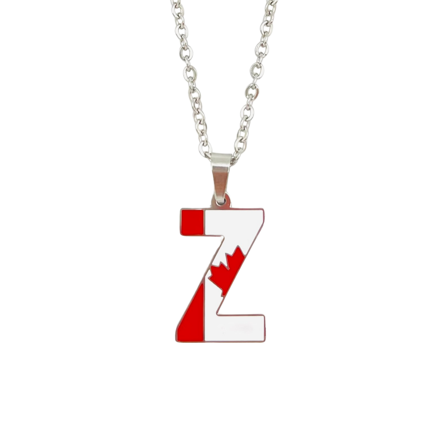 Letter Z Canada Flag Necklace