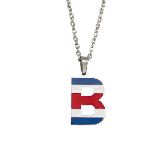 Letter B Costa Rica Flag Necklace