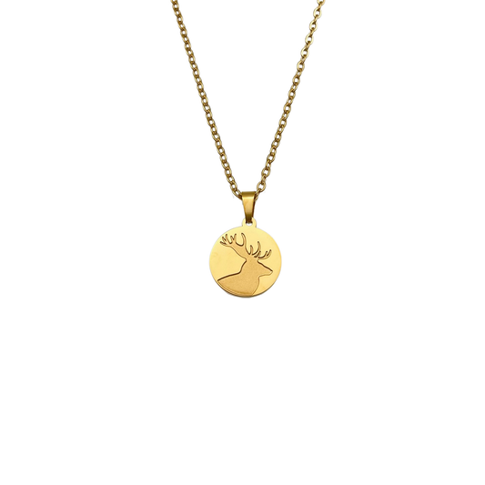 Gold Canada Deer Necklace