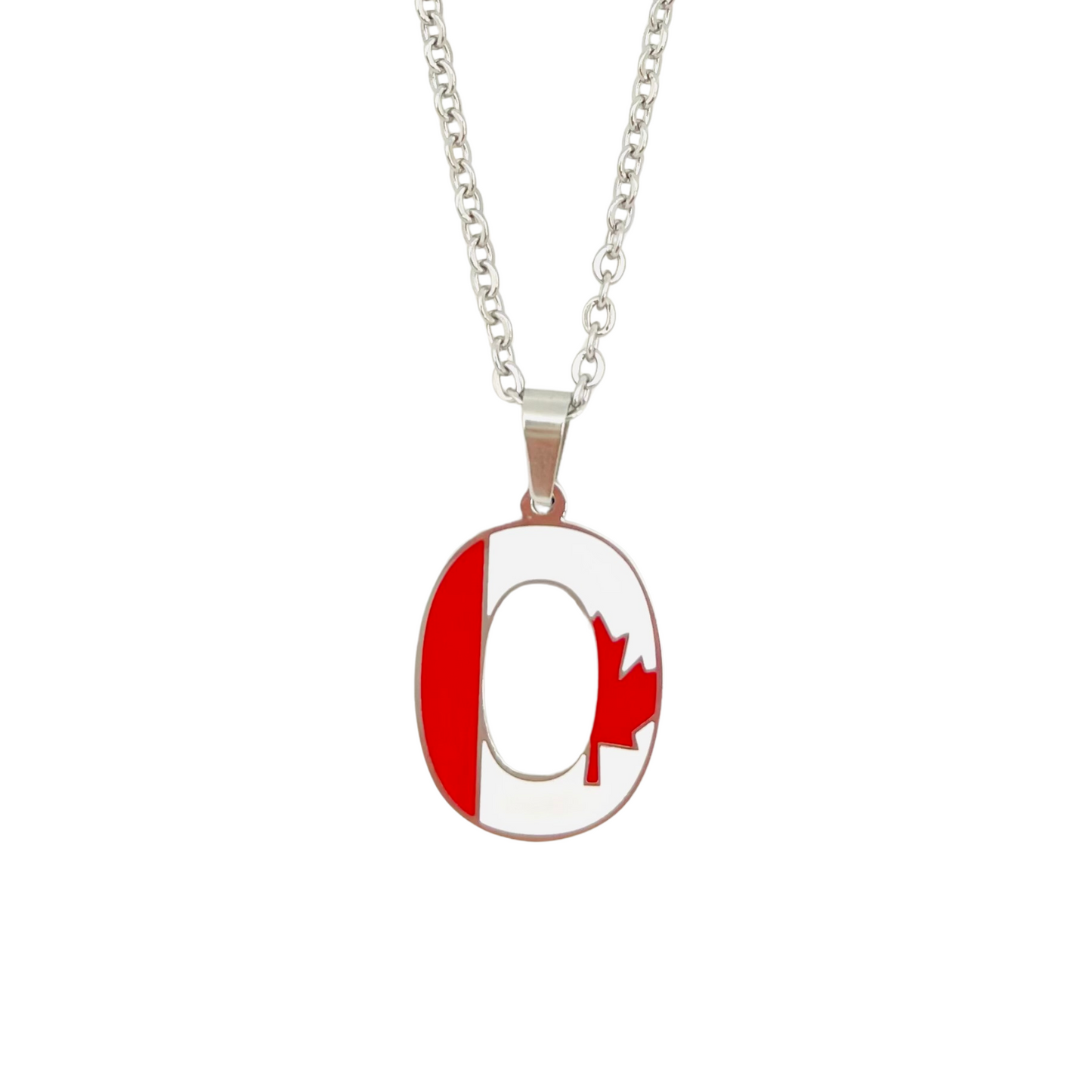 Letter O Canada Flag Necklace