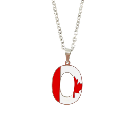 Letter O Canada Flag Necklace