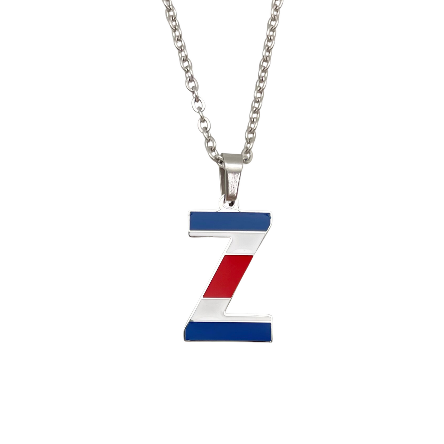 Letter Z Costa Ric Flag Necklace