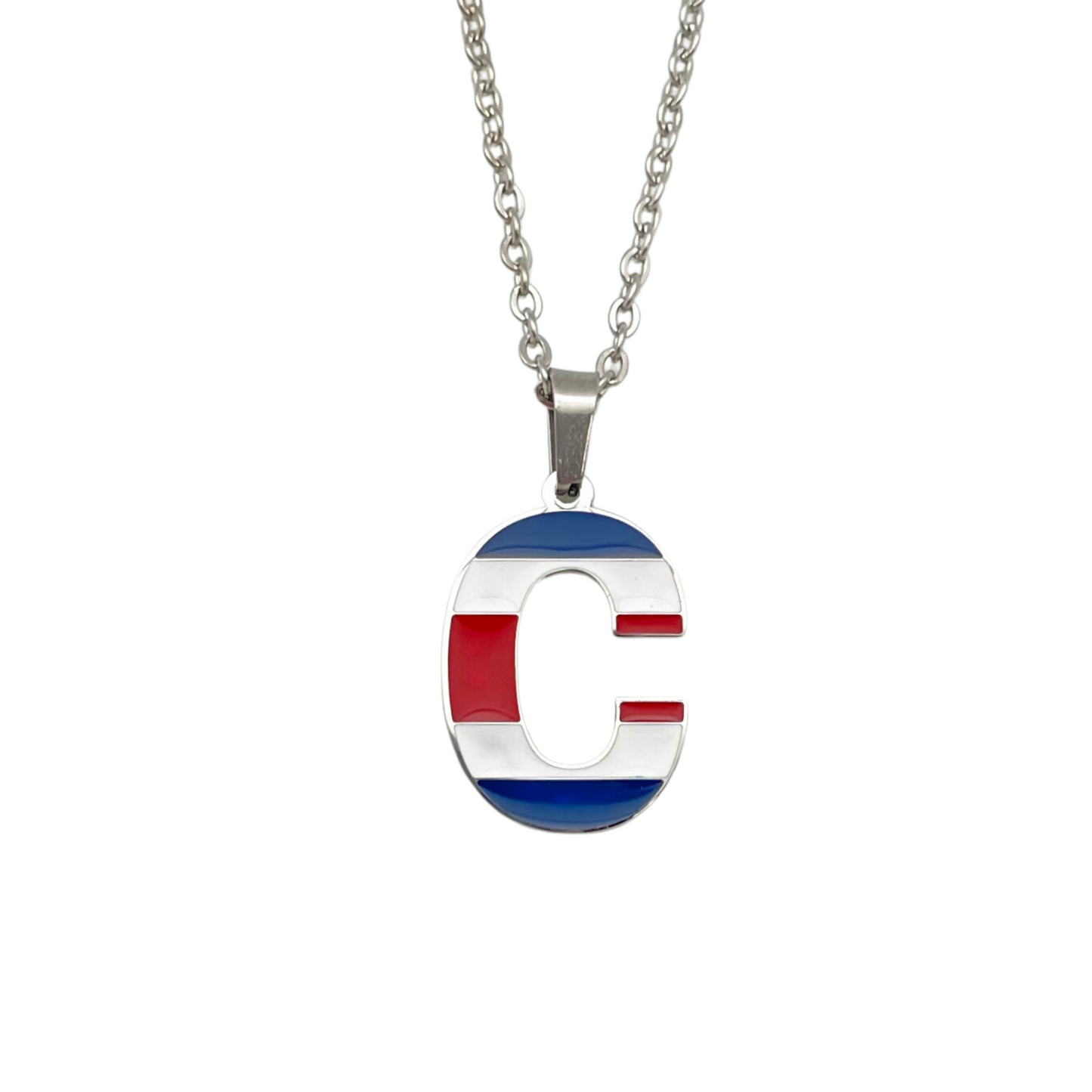 Letter C Costa Rica Flag Necklace