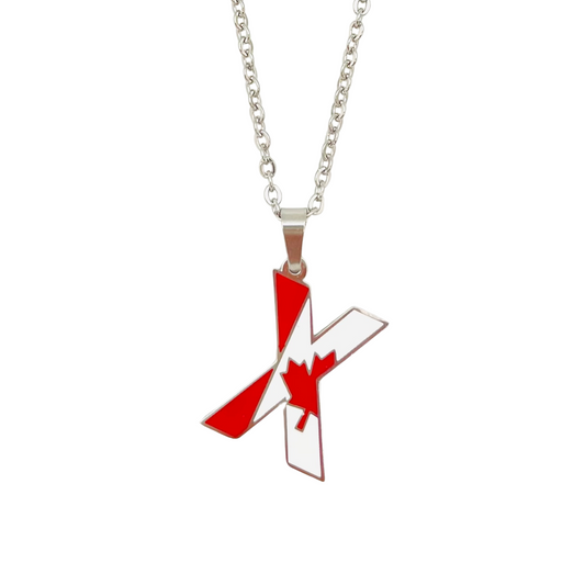 Letter X Canada Flag Necklace