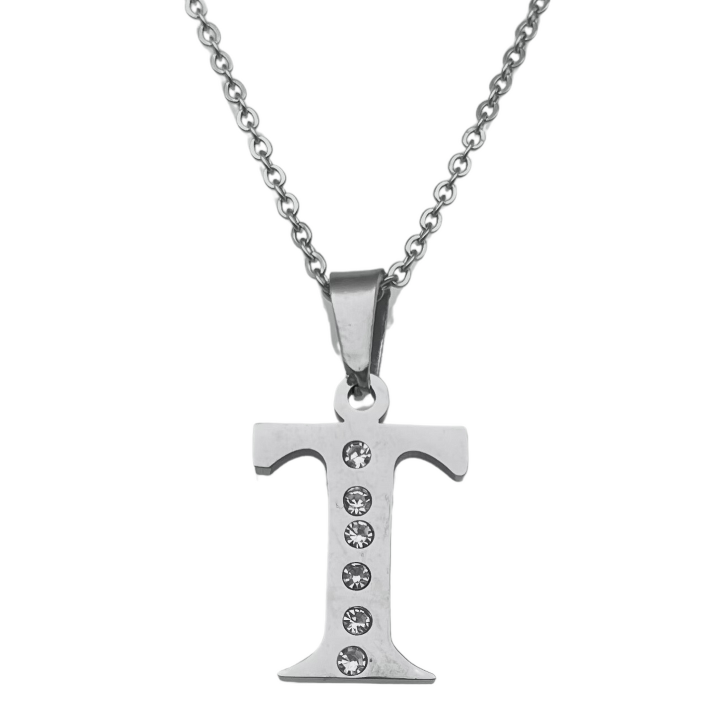 Letter "T" CZ Necklace