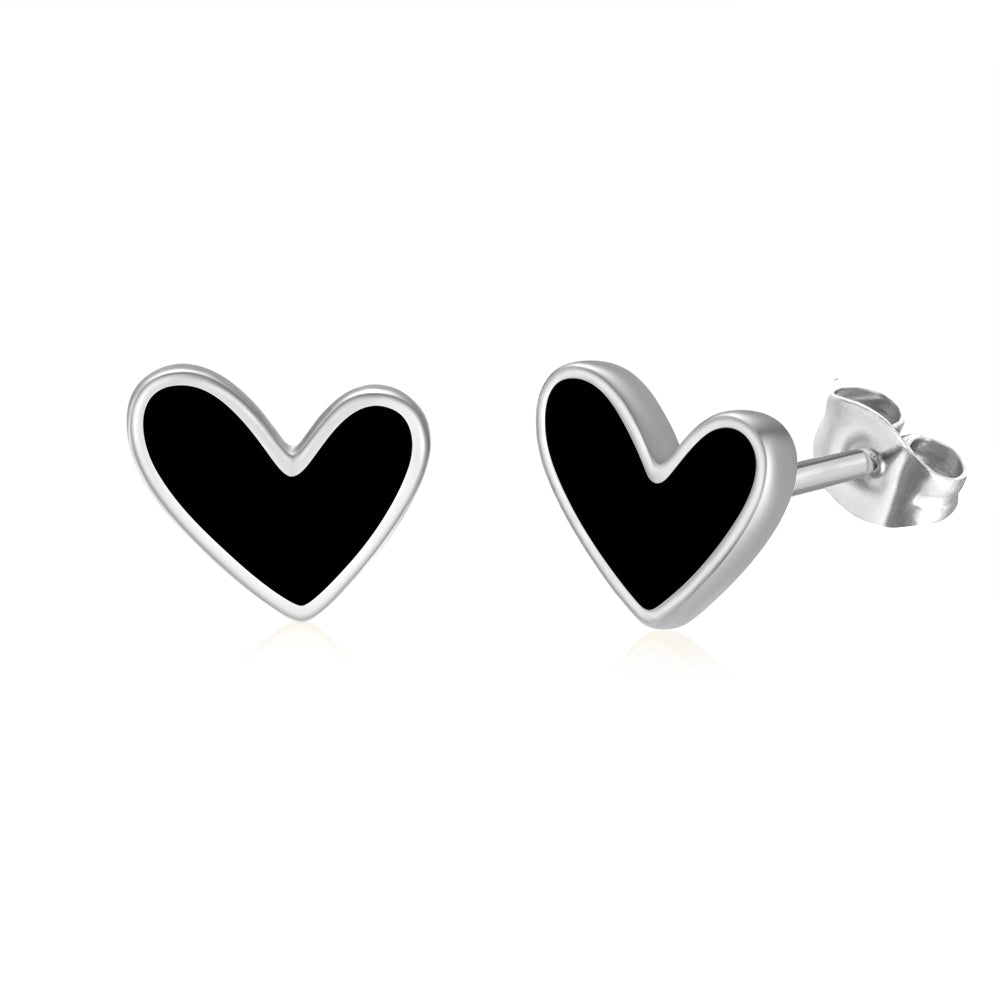 Black Heart Earrings