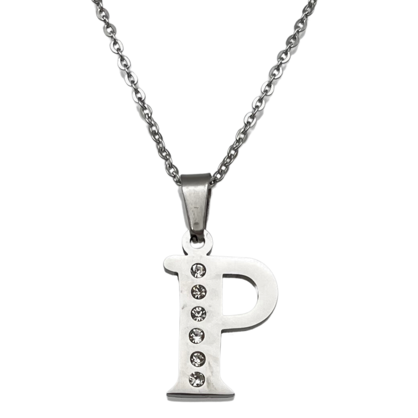 Letter "P" CZ Necklace