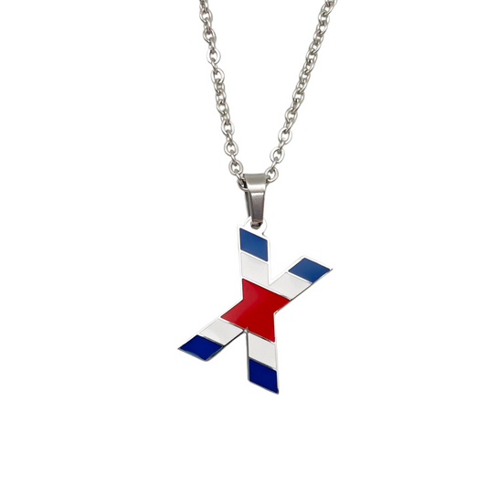 Letter X Costa Ric Flag Necklace