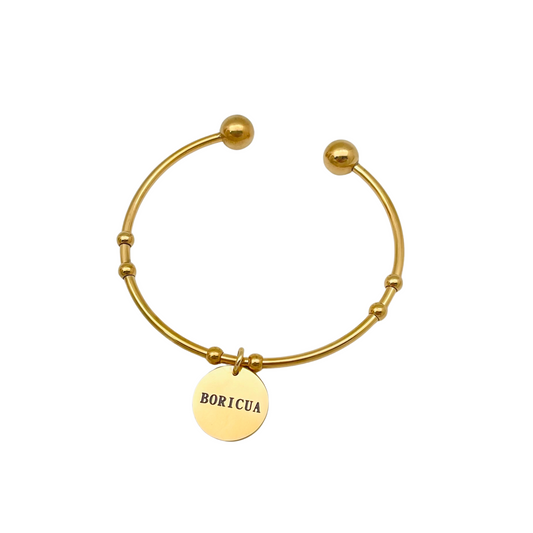 Gold "Boricua" Open Bangle