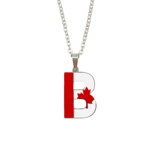 Letter B Canada Flag Necklace