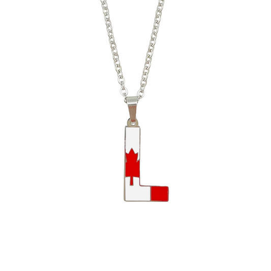 Letter L Canada Flag Necklace