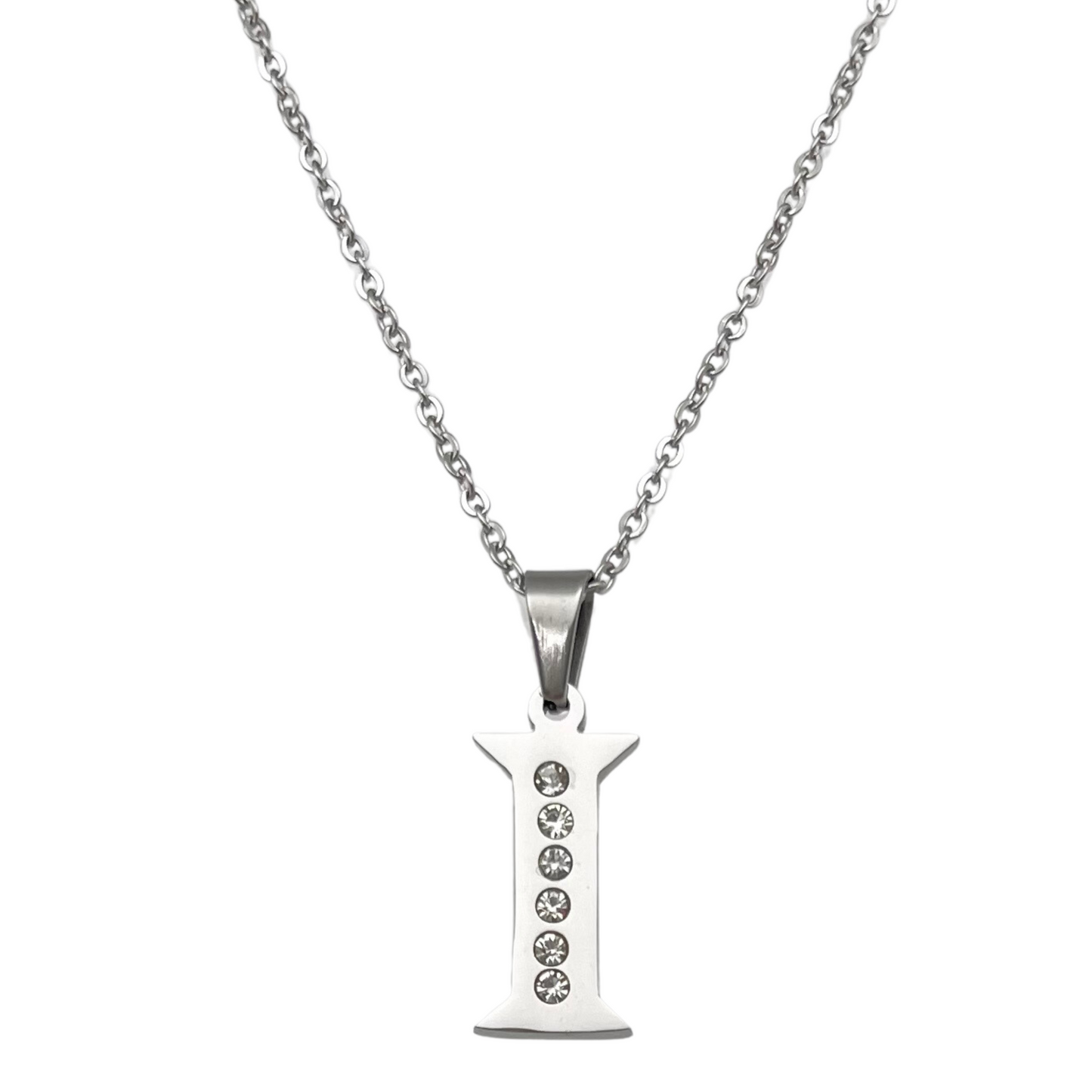 Letter "I" CZ Necklace