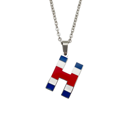 Letter H Costa Rica Flag Necklace