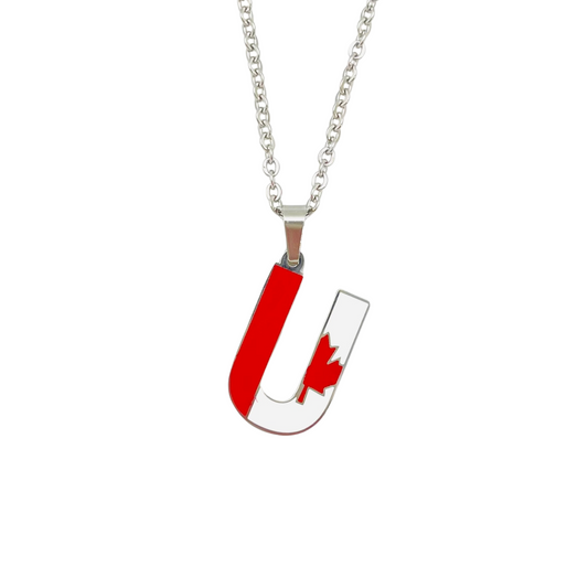 Letter U Canada Flag Necklace